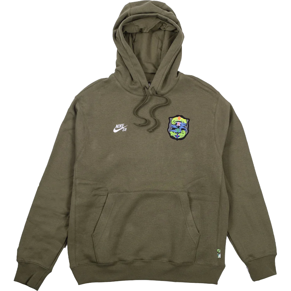 Shop nike sb sweatshirt hood alexis agnostic (medium olive/white) online |  AMIGOS SKATESHOP